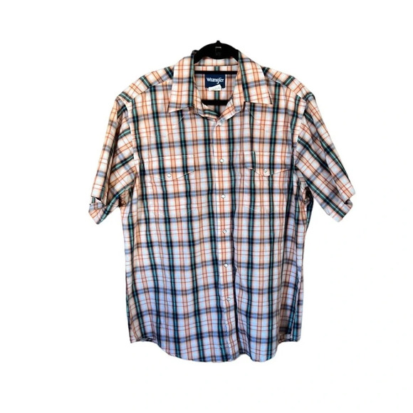 Wrangler Other - Wrangler Men’s Pearl Snap Button Down Short Sleeve Western Rancher Wear Shirt XL